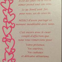 1 mois après le mariage, nos remerciements - 2