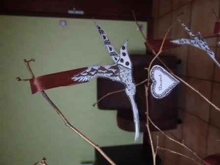 oiseau paille en queue avec le nom des invités