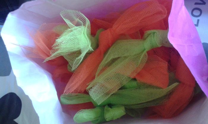 Tulle orange et vert