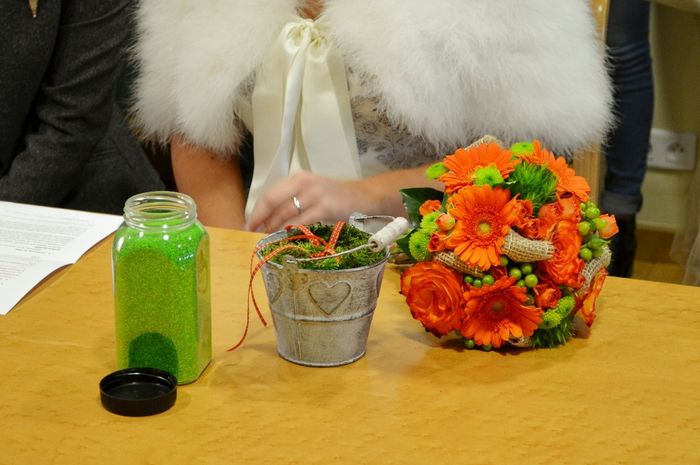 Mon bouquet et notre porte-alliance