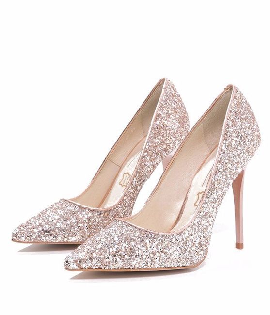 escarpin rose gold paillette
