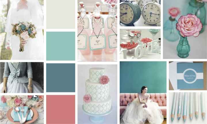 Mariage bicolore : Turquoise et Rose - 1