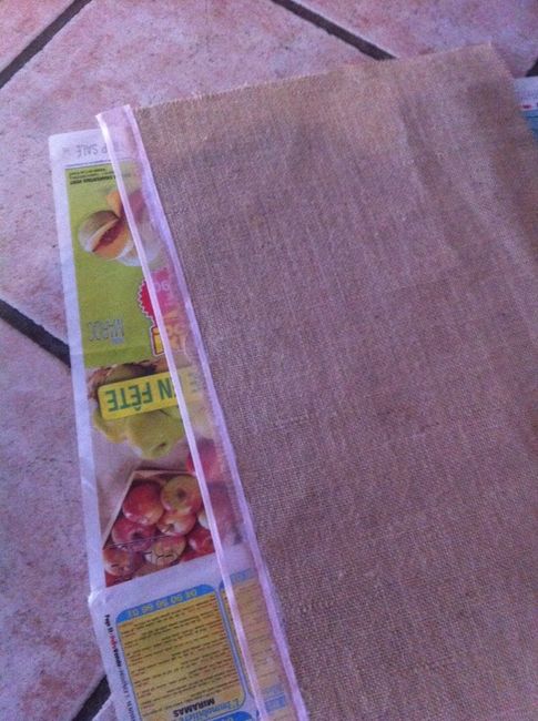Atelier chemin de table jute diy en cours - 2