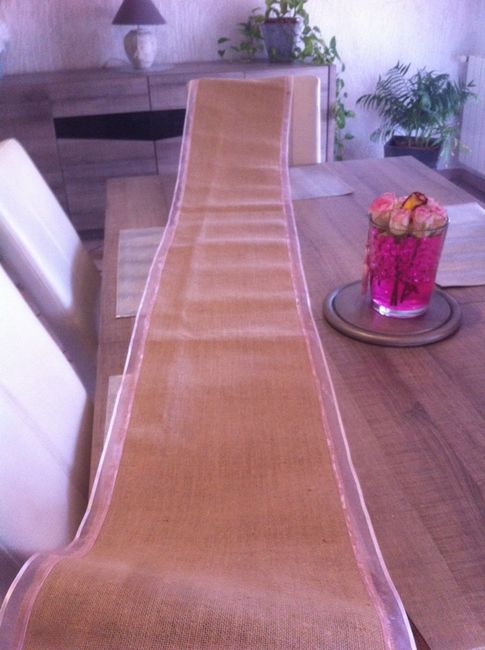 Atelier chemin de table jute diy en cours - 4