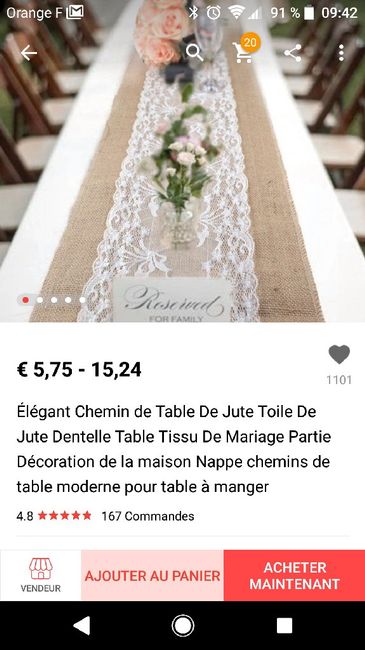 Commande aliexpress chemins de table 3
