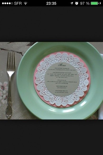Menu napperon