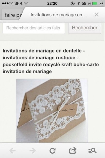 Faire part pocket fold