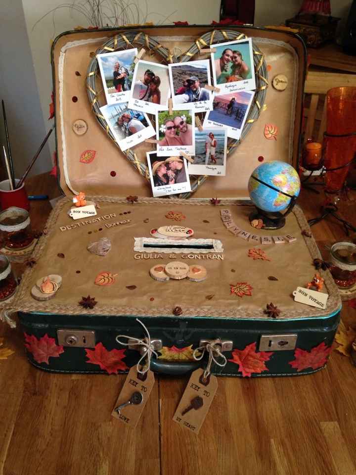 Diy : urne valise, photophore, et livre d'or thème automne - 1