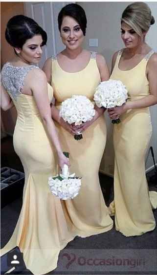 12 robe demoiselles d'honneur jaune
