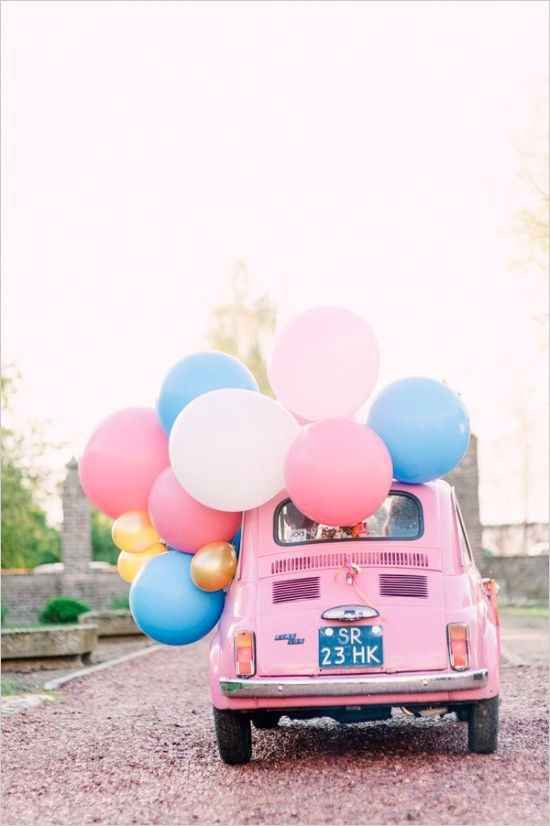 1 voiture mariage rose