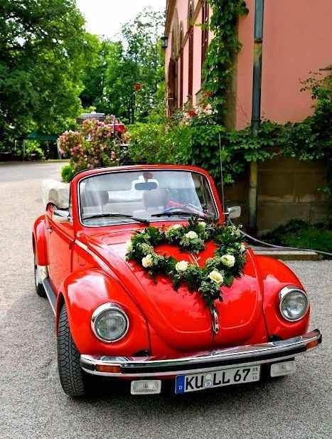 2 voiture mariage rouge