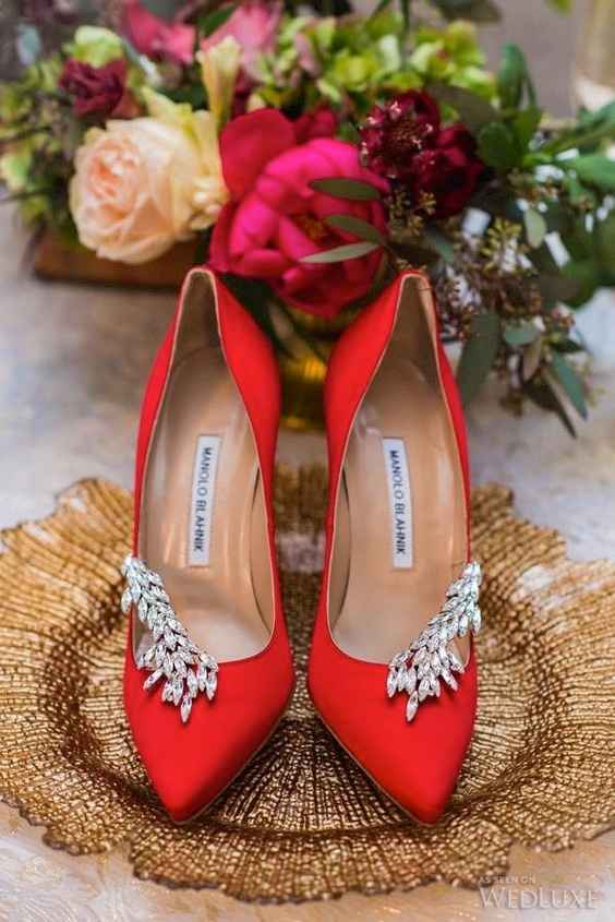 2 chaussures mariage Rouge