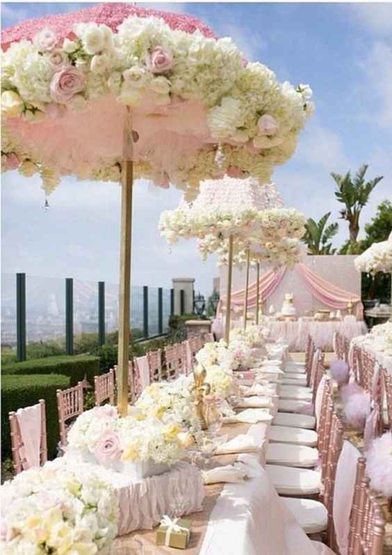 Mariage rose et blanc