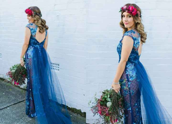 Robe de mariée bleue