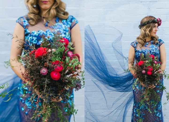 Robe de mariée bleue