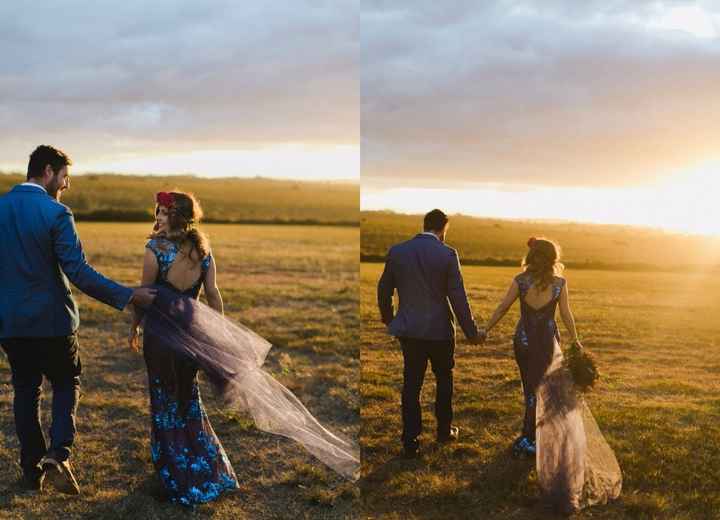 Robe de mariée bleue