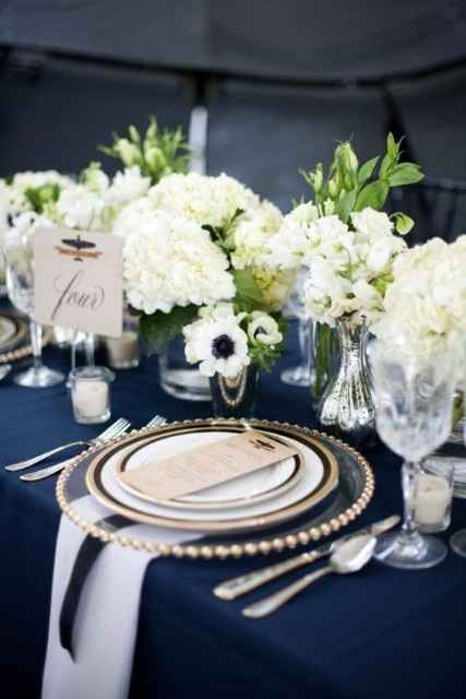 Décoration bleu marine et blanc