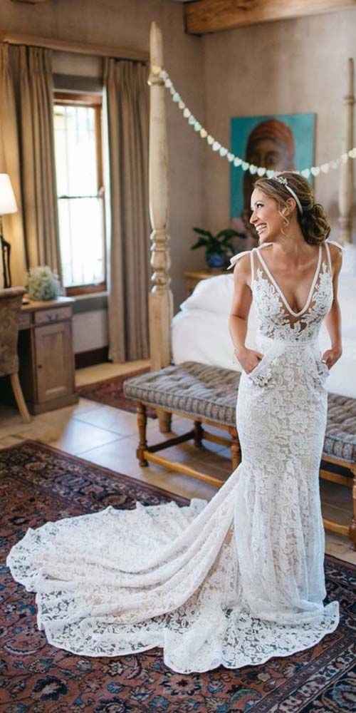 1 Robe de mariée avec des poches