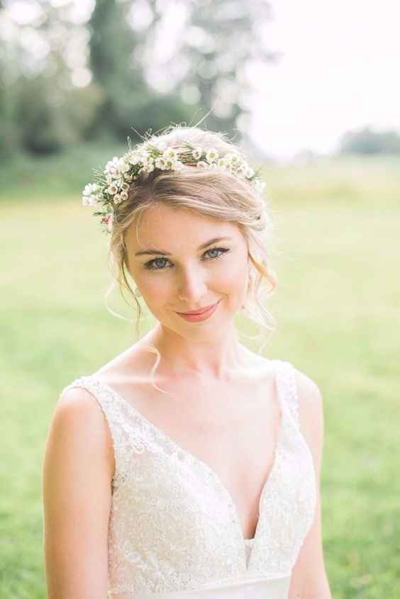 Couronne de fleurs devant