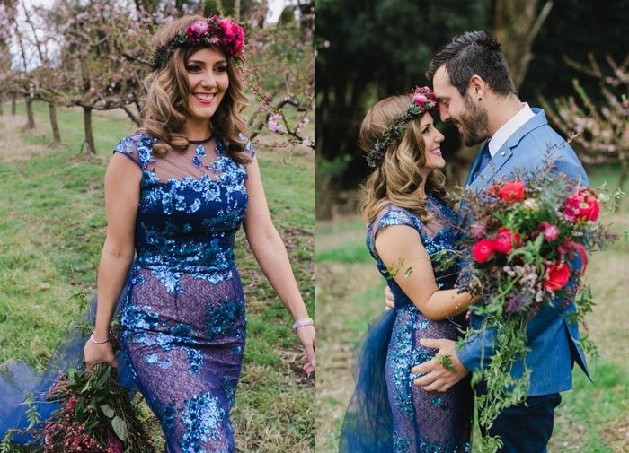 Robe de mariée bleue