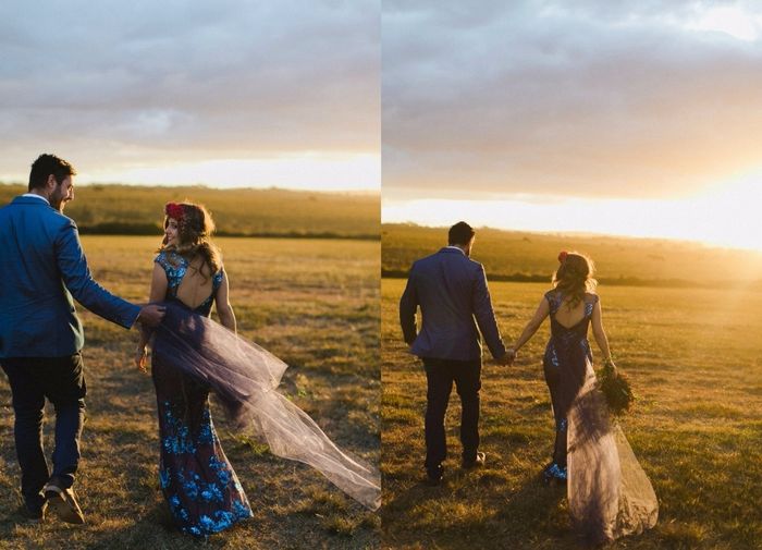 Robe de mariée bleue