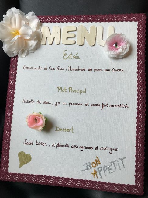 Menu et numéros de table finis ! - 1