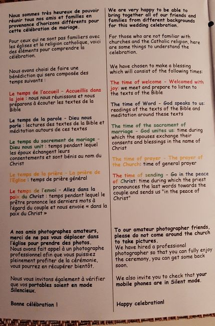 Perdue pour mon livret de cérémonie 1