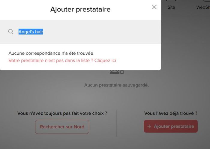 Ajout d’un prestataire qui n’est pas sur l’application 1