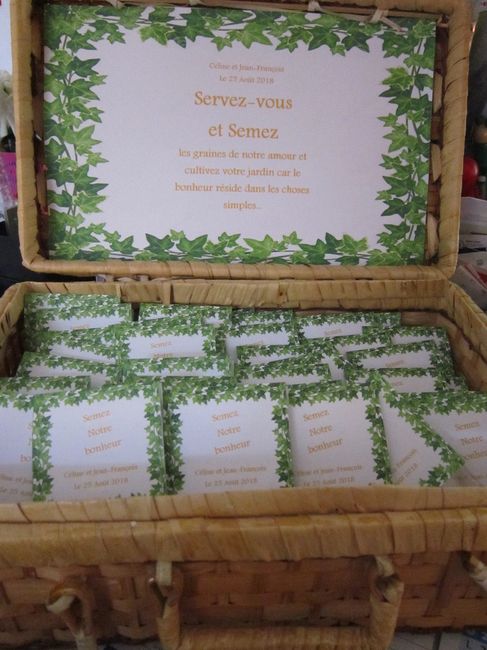 Cadeaux pour les invités terminés