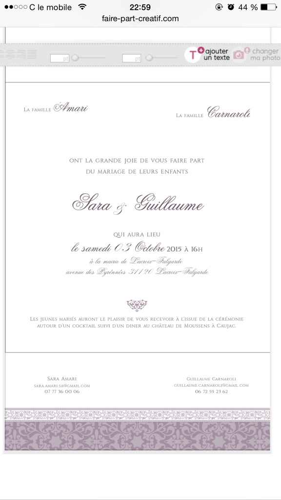 Tous nos textes de faire-part - 1