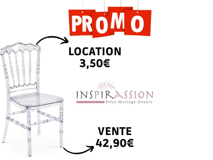 Location de magnifiques chaises napoleon blanches avec galettes personnalisables
