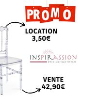 Location de magnifiques chaises napoleon blanches avec galettes personnalisables
