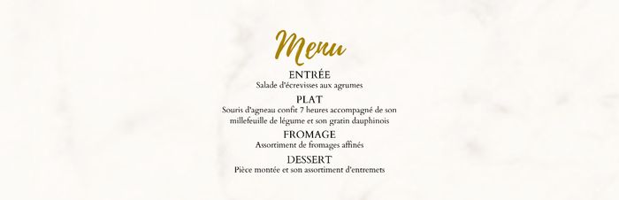 Marque-place / Menu 2