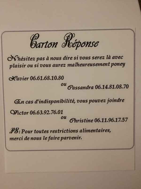 Carton Réponse