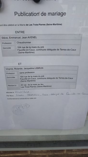 Publication des bancs 1