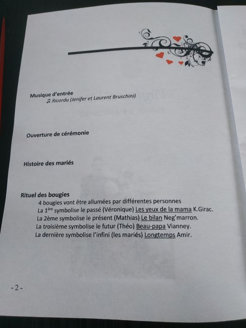 Livret cérémonie - 1