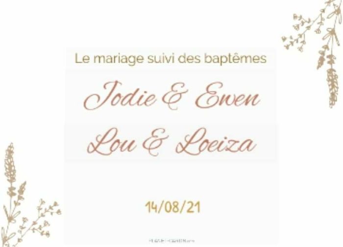 Nous nous marions le 14 août 2