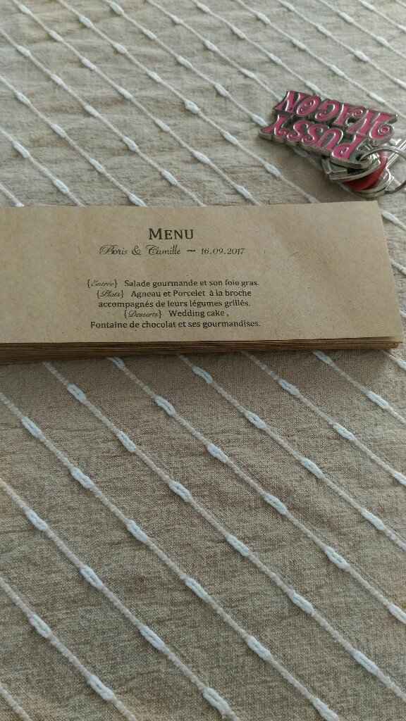 Que faite vous comme carte pour votre menu ? - 1