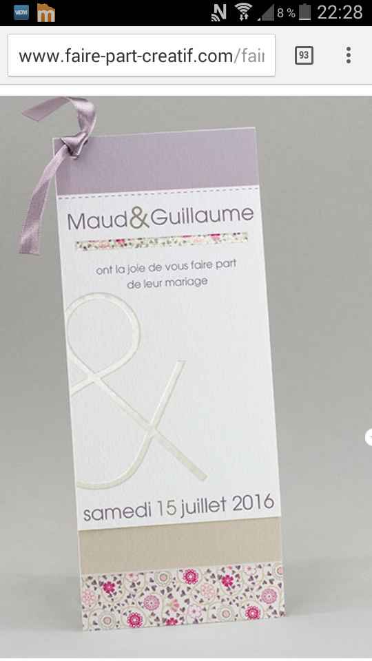 Choix du faire part - 1