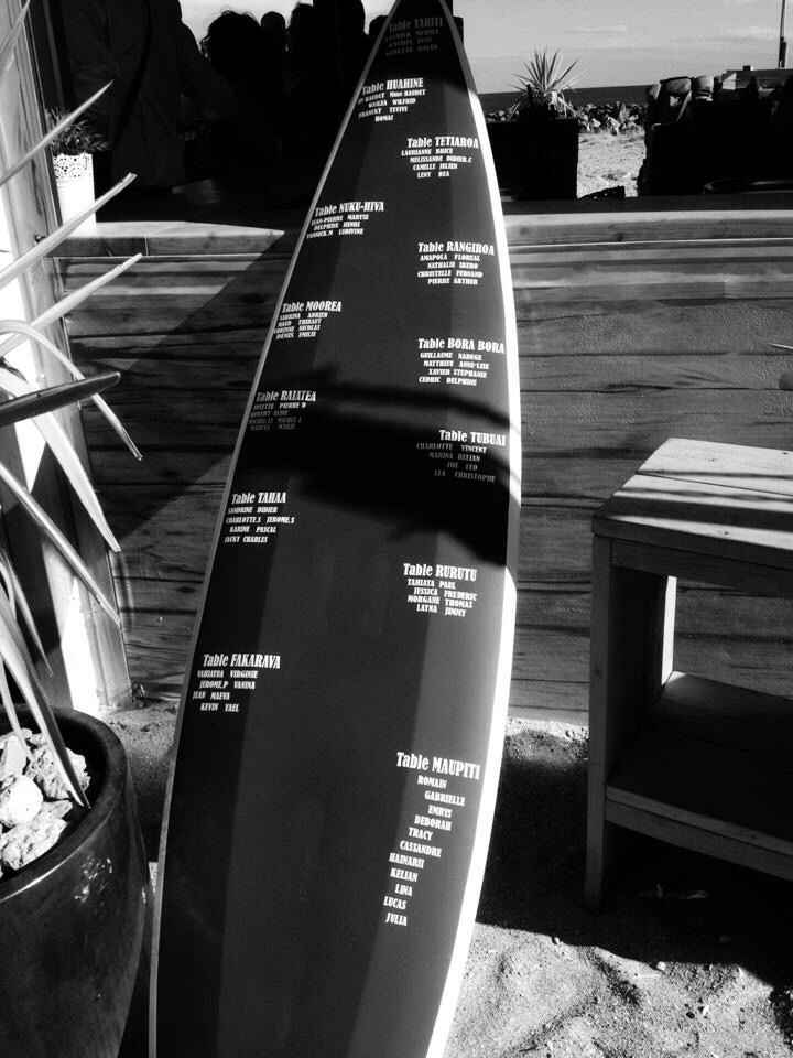 Plan de table - planche de surf - 1