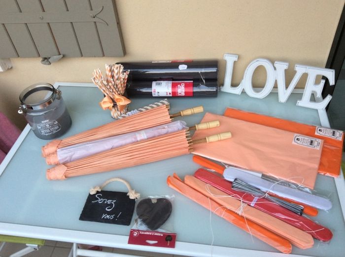 Decoration de mariage corail et gris (2) a saisir !!!! - 1