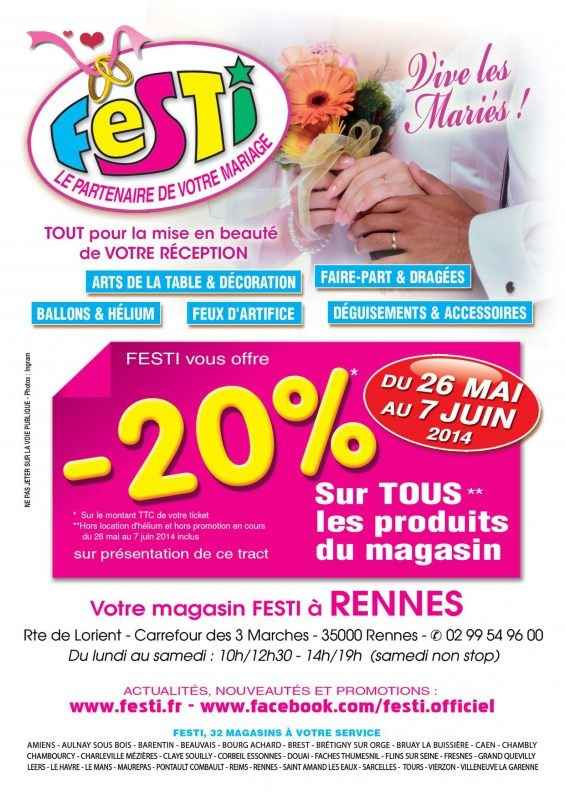 -20% chez Festi Fêtes à Rennes, route de Lorient