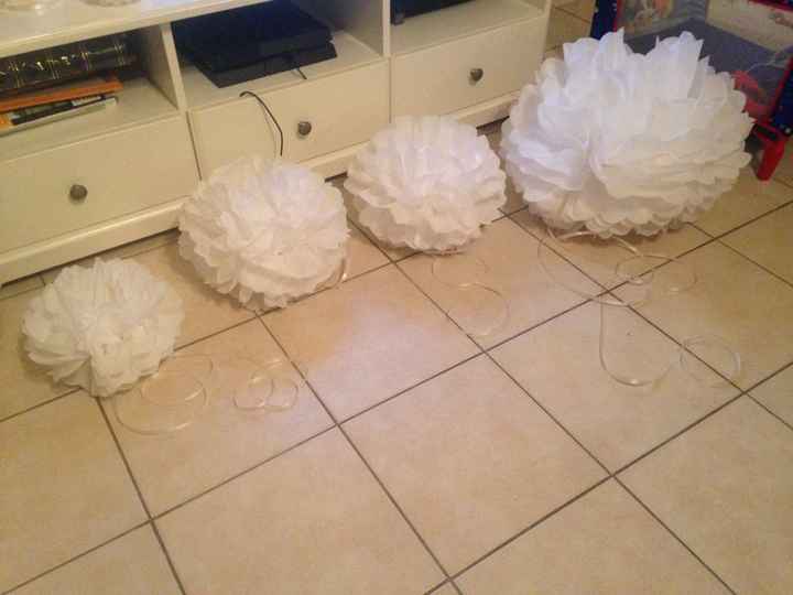 Pompons en feuille de soie - 1