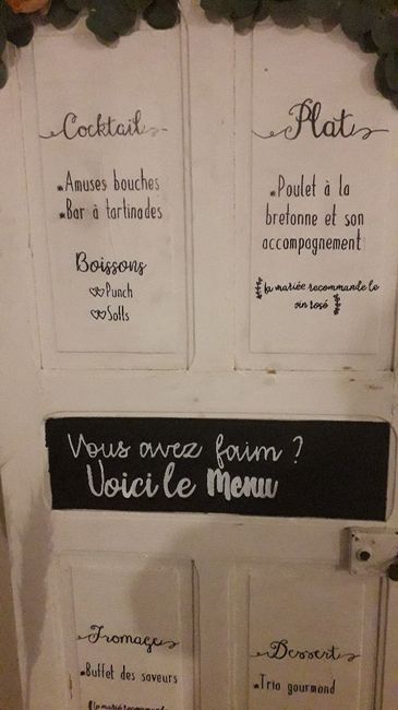 Menu de mariage - 2