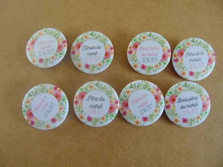 Badges parents, témoins, beaux parents...