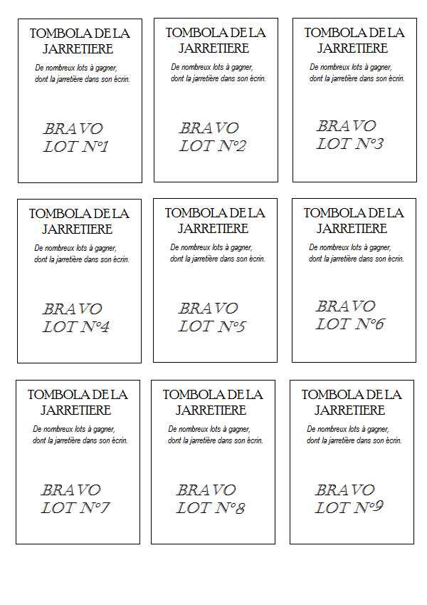 Tickets tombola