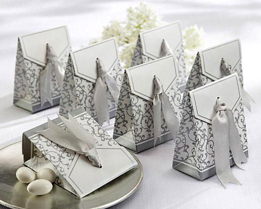 Boite à dragées sachet argent