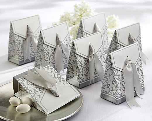 Boite à dragées sachet argent