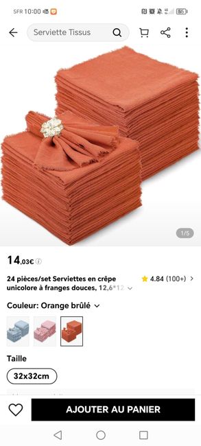 Serviette de table orange 2