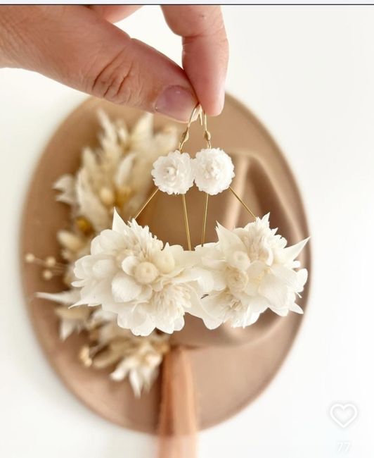 Recherche boucle d'oreille fleurs séchées - 1